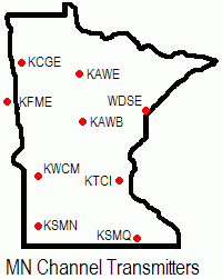 Map of MN Channel Transmitters